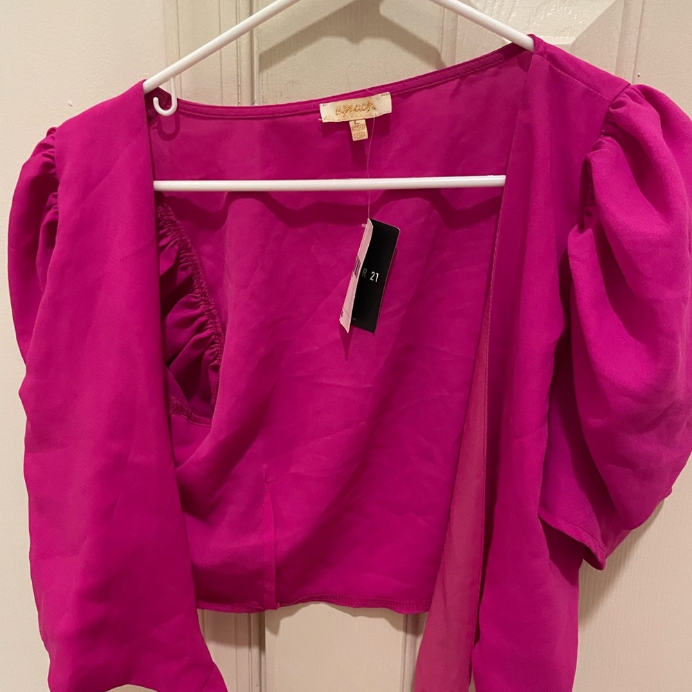 Forever 21 Vibrant Pink Blouse